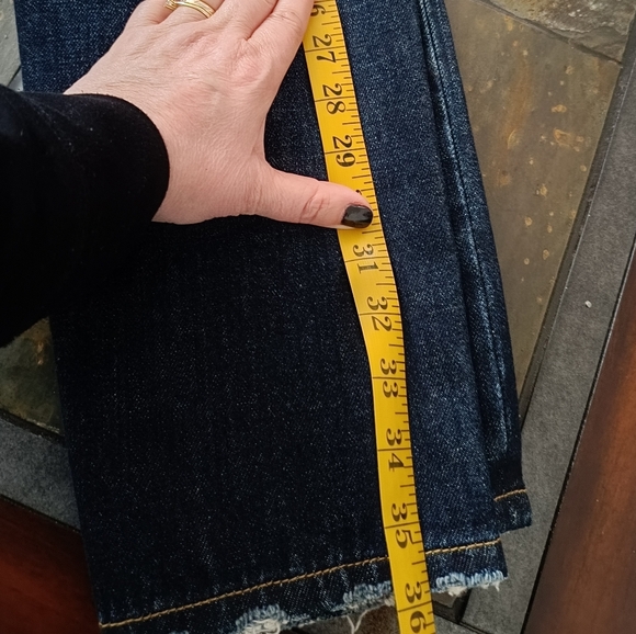 US27👖Buffalo David Bitton Mi-waist  Skinny Jeans - Dark Blue Distressed - Picture 9 of 12